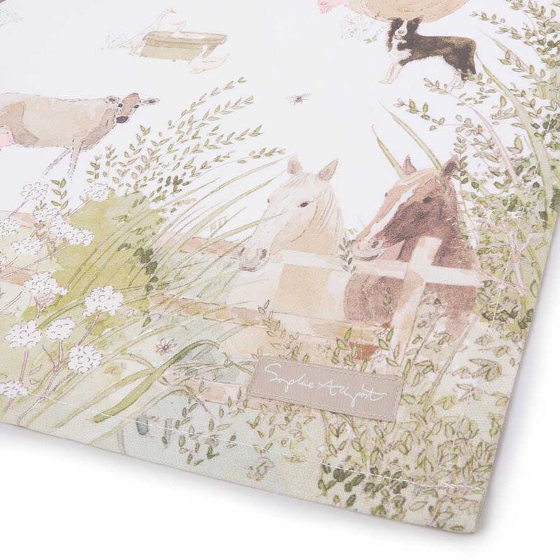 Sophie Allport Tea Towel - Scene - Farm Friends image number 1